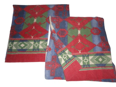 Antigo. Fronhas RALPH LAUREN SOUTHWEST TRADING POST FLANNE VERMELHA (2) KING 19X37 - Imagem 1 de 4