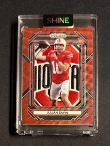 Julian Sayin Rookie Red Prizm Wave OSU Patch Jersey Card 1/1 Created by SHINE - Picture 1 of 2