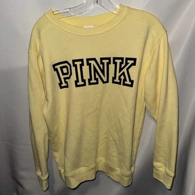 РОЗОВЫЙ Victoria Secret пуловер толстовка - желтый - размер XS - Изображение 1 из 4