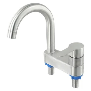 Contemporary Single Handle Stainless Steel Faucet for Basin Stylish Design - Picture 1 of 12