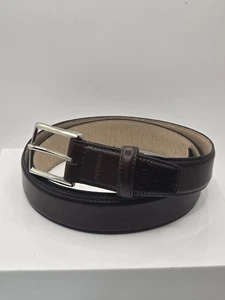 Neu ohne Etikett Cole Haan eleganter Herrengürtel braun Leder silberne Schnalle Größe 38 - Bild 1 von 4