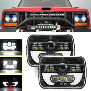 2 PIEZAS 7x6" 5x7" Faro LED Hi-Lo Angel Eye para camioneta Nissan D21 1986-1994 - Imagen 1 de 12