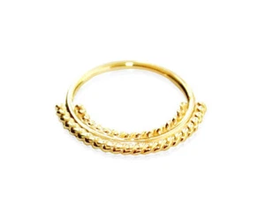 Anillo de oro macizo amarillo de 14k doble cara de relleno sin costuras Daith cara cara cara cara cara cara cara cara cara cara cara cara cara cara cara cara cara cara cara cara cara cara cara cara cara caracola lóbulo - Imagen 1 de 3