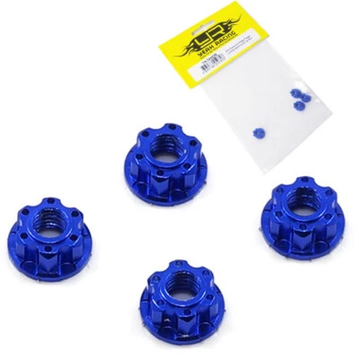 NEW Yeah Racing 4mm Aluminium 1/10 Wheel Flange Lock Nut Dark BL 4 FREE US SHIP - Image 1 of 2