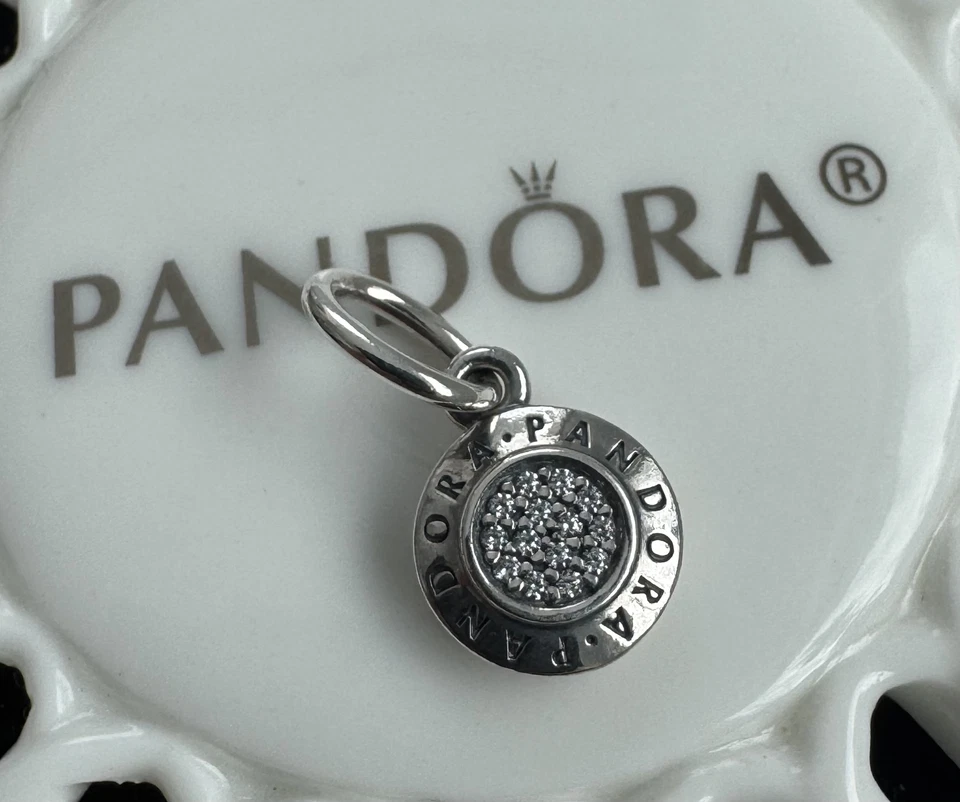 Authentic PANDORA 925 Sterling Silver Signature Logo Charm Pendant 390359CZ