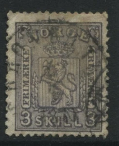 Norway 1868 3 skilling gray lilac CDS used - Picture 1 of 1