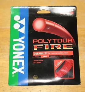 Yonex PolyTour Fire Set corde racchetta da tennis 1,30 mm 16 calibro 12 m ROSSO - Foto 1 di 2
