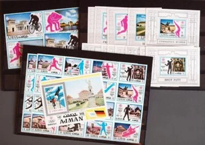 AJMAN 1971 OLYMPICS, XF MNH/** Perf+ImPerf Sets + Sheets, Buildings, Sports, UAE - Picture 1 of 4