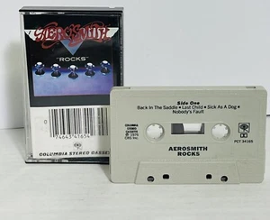 AEROSMITH - Cassette Tape - ROCKS - Steven Tyler Joe Perry BACK IN THE SADDLE - Picture 1 of 5