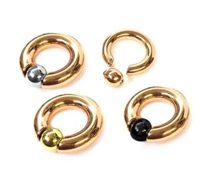 Rose Gold Prince Albert Piercing, Prince Albert Jewelry, PA Ring Ball Hoop - Picture 1 of 10