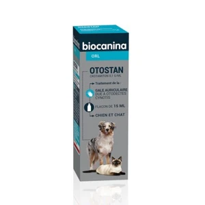 BIOCANINA OTOSTAN TRAITEMENT CONTRE LA GALE AURICULAIRE CHIEN & CHAT 15ML - Imagen 1 de 4