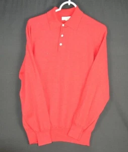 Suéter polo para hombre Peter Millar mezcla lana roja manga larga M - Imagen 1 de 3
