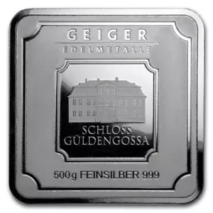 Geiger Edelmetalle Original - 500 Gram / Half Kilo Silver Square - Mint Sealed - Picture 1 of 5