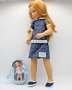 Poupée Finouche 48 cm Milena & son bébé par Sylvia Natterer - Petitcollin 614890 - Foto 1 di 3
