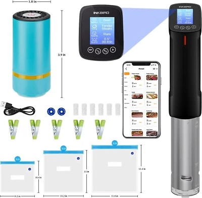 Inkbird WIFI Sous Vide Cooker & 44PCS Electric Vacuum Sealer Sous Vide Kits Reci - Image 1 of 4