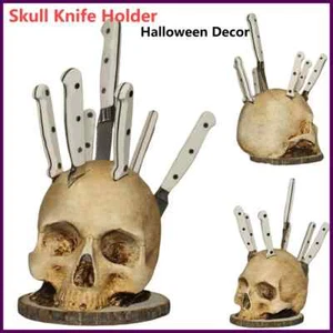 Totenkopf Messerhalter Küche Horror Messer Aufbewahrung Regal Halloween Ornament Geschenke - Bild 1 von 14