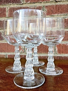 🌺VINTAGE ART DECO CUT CRYSTAL CASCADE STEMMED WINE GLASSES- TIFFIN FRANCISCAN🍷 - Picture 1 of 20