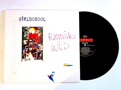 GIRLSCHOOL RUNNING WILD LP 1985 ORIGINAL MASTERDISK VINYL - Image 1 of 2
