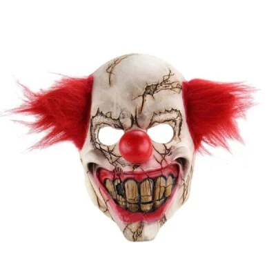 Horror Clown Latex Face Mask Adult Masquerade Party Cosplay Halloween Costumes - Image 1 of 4