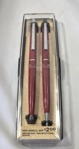 Vintage Red Paper Mate Retractable Pen (Blue ink) & Mechanical Pencil Set - box - Picture 1 of 10