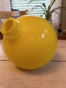 Gorgeous Designs Glass Yellow Vase 6” Globe Balloon Round Geometric Simple - Picture 1 of 5