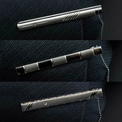 3 Packs Men 6CM Silver Metal Chain Tie Clip Wedding Party Necktie Clasp RS344A - Image 1 of 4