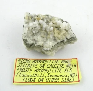 Micro Apophyllit und Stillbite Calcit Frosty Apophyllite Laurel Hill NJ 42,5g - Bild 1 von 9