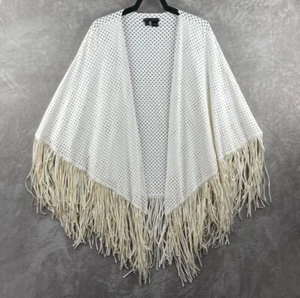 Sheri Bodell Women’s Coverup Shaw With Fringe White No Size - Picture 1 of 5