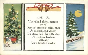 Postal God Jul Sueco Decorada Árbol de Navidad y Abeto UDB Hecha por Whitney - Imagen 1 de 2