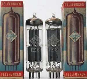 2 Pcs EZ81 Telefunken NOS NIB Ring getter Made in Germany - Picture 1 of 11