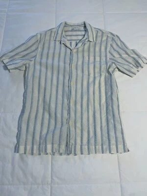 Zara Boy Short Sleeve Button Up Blue Stripe Size Medium - Image 1 of 3