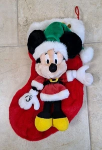 Disney 2000 Minnie Mouse Santa Christmas Stocking Plush *Singing Not Working* - Picture 1 of 4