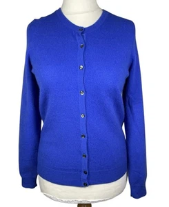 M&S Pure Cashmere Knitted Blue Cardigan Women's UK 8 Soft Button Winter Knitwear - Picture 1 of 8
