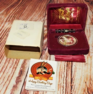 1990 Bugs Bunny 1 oz .999 Silber PP WB 50th anniv Münze in Box mit COA - Bild 1 von 14