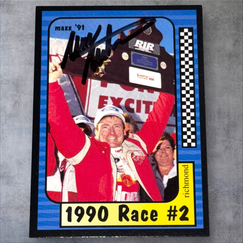 Mark Martin VINTAGE NASCAR WINSTON CUP 1991 MAXX #171 RICHMOND WIN signed card - Image 1 of 1
