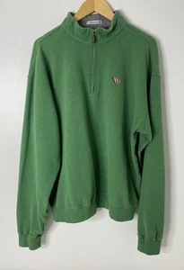 Peter Millar Herren 1/4 Zip Pullover Grün Baumwolle Fleece Sweater Gr. XL - Bild 1 von 6