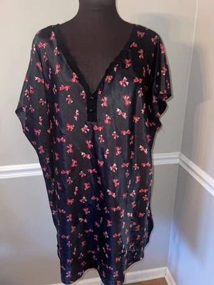 Camisón Delicates Mujer Talla Grande 3X Negro Rojo Lazos Foto 1 de 4