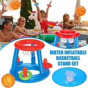 Childrens Water Sport Game Inflatable Basketball Swimming Pool Toy Ring Floating - Picture 1 of 16