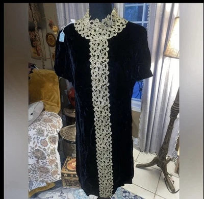 Vintage 60’s Velvet Boulevard Dress Size 14 NWT - Image 1 of 4