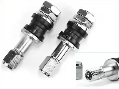2 x Metal Tubeless Tyre Car Motorcycle Bicycle Schrader Valve Clamp-In Stem Core - image 1 of 4