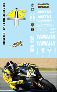 1/12 Decals per YAMAHA Rossi M1 TEST BIKE 1/12 2007 TBD6 - Imagen 1 de 1