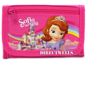 Disney Princess Authentic Licensed Canvas Trifold Pink Wallet for Children - Picture 1 of 2
