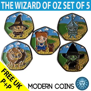 THE WIZARD OF OZ SET OF 5 RARE ORIGINAL NOVELTY COINS FROM TGBCH - Picture 1 of 48