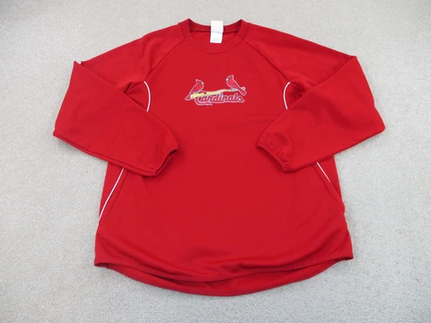 St Louis Cardinals Sweater Adult Medium Red Yellow Baseball Sweatshirt Mens * Cover