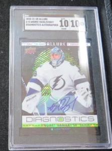 2020 UD Allure Diagnostics Andrei Vasilevskiy Black  Green Auto Tampa Bay sgc 10 - Picture 1 of 2
