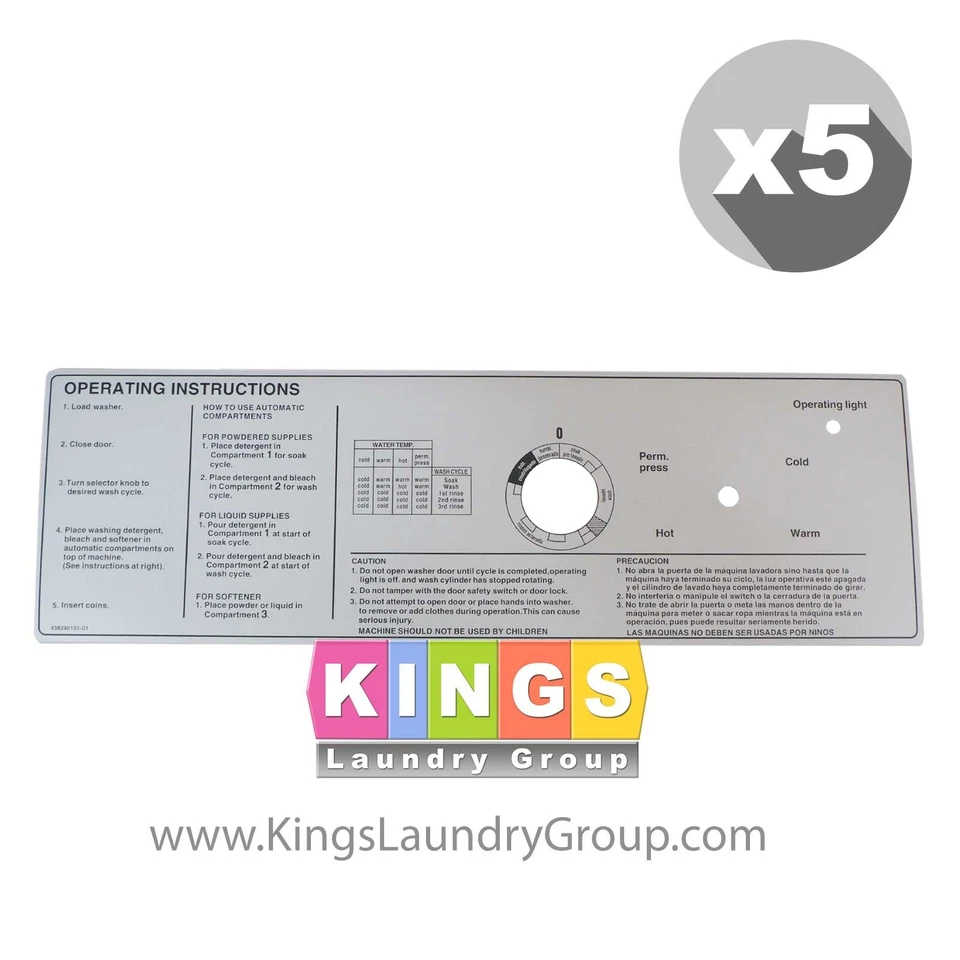 Instruction Decal for Wascomat Gen5 - 290101