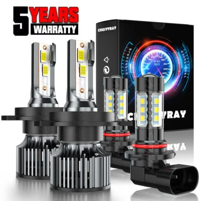 Para Mitsubishi Montero 2001-2004 2005 4PCS LED Faros Bombillas Alto/Bajo + Luz Antiniebla Foto 1 de 4