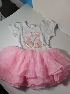 Wenchoice Girls Pink and White One Piece Dress Cats Size S - Picture 1 of 6