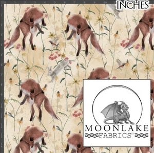 Spring Fox with hares and birds 100% Quality Cotton Poplin Fabric * Exclusive * - Picture 1 of 19