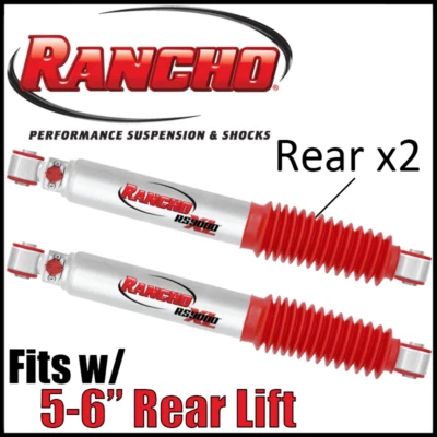 Rancho RS9000XL Rear Gas Shocks 1992-1999 Suburban K1500 K2500 4WD w/5-6" Lift - Image 1 of 3